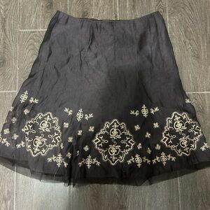 Bandolino Silver Embellished A-Line Cocktail Skirt